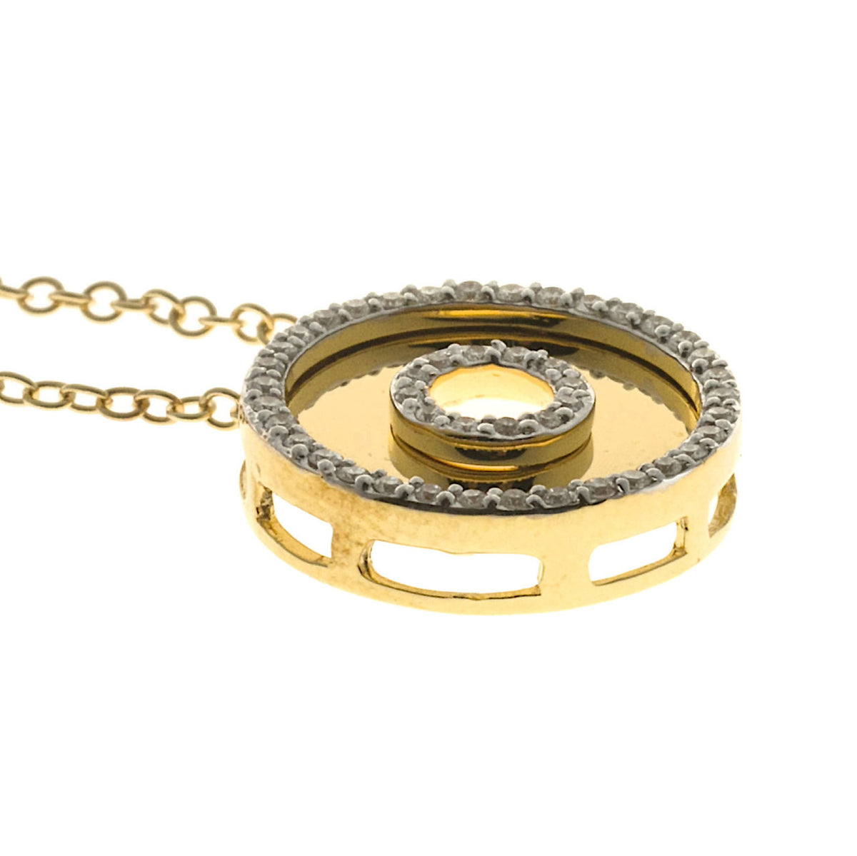 Vintage Estate AGI 18k Pink Gold Round .20ct Diamond Necklace – image 8