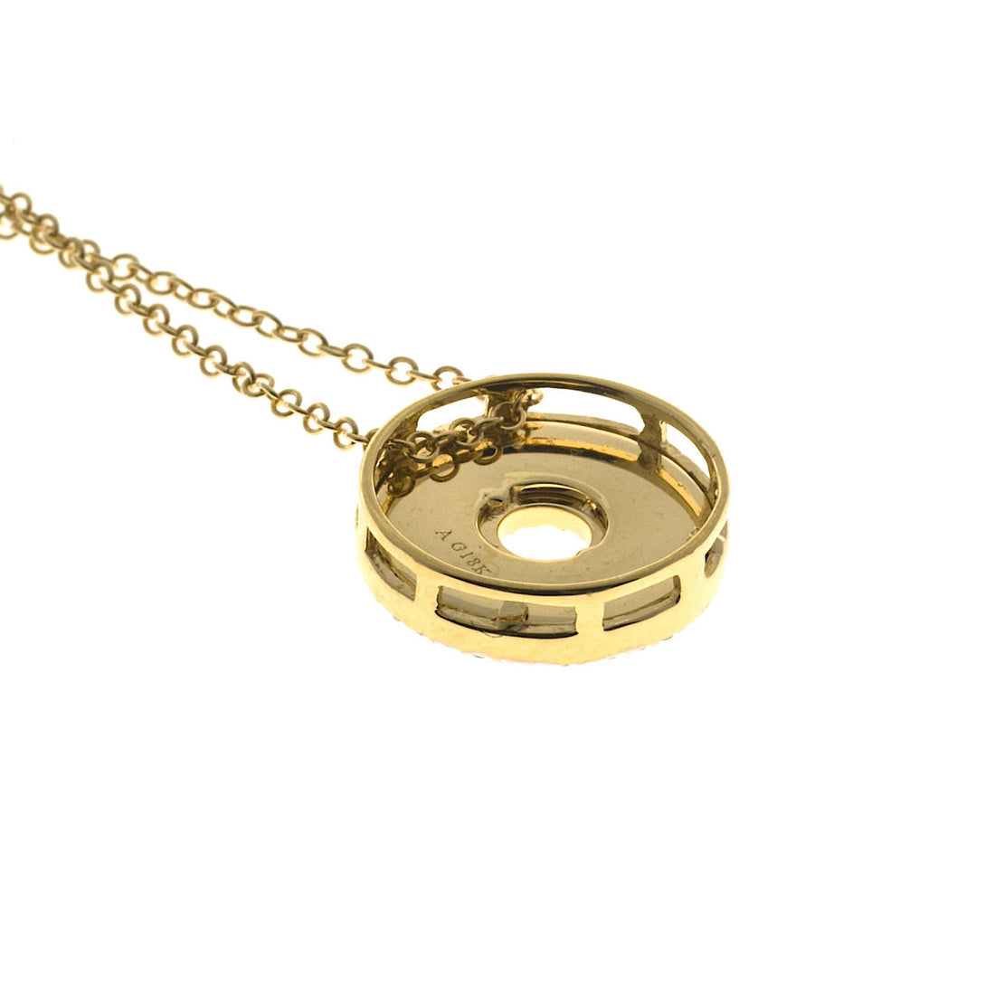 Vintage Estate AGI 18k Pink Gold Round .20ct Diamond Necklace – image 9
