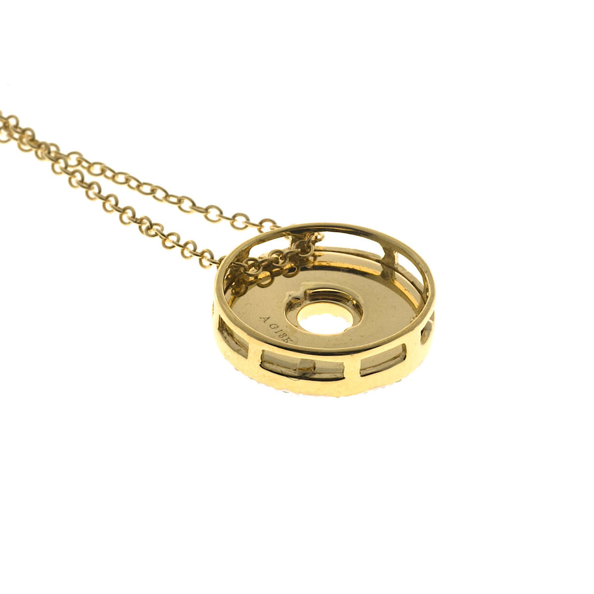 Vintage Estate AGI 18k Pink Gold Round .20ct Diamond Necklace – image 9