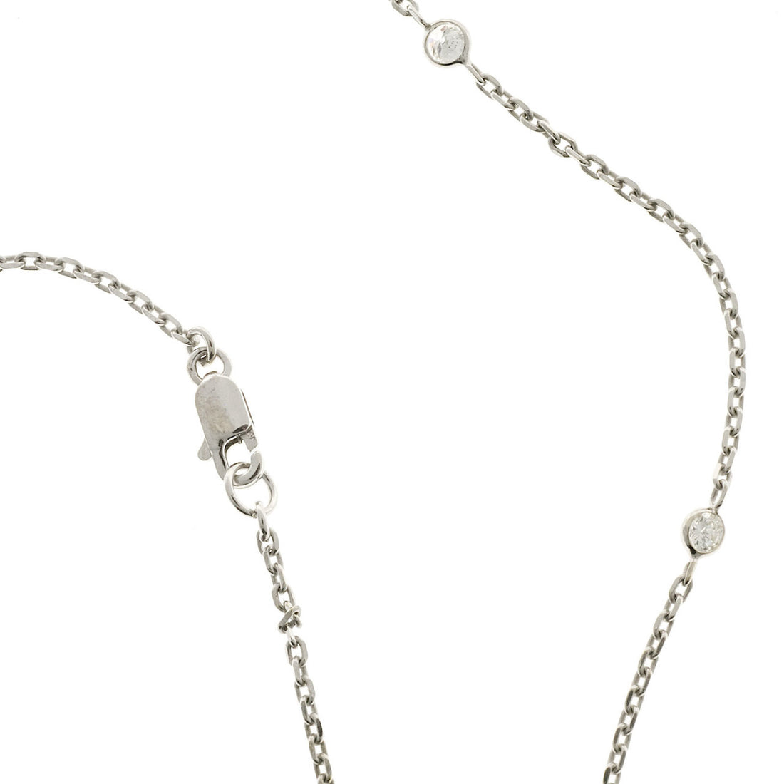 Vintage 2.15ct 34 Inch Long 22 Diamond 14k White Gold Chain Necklace – image 3