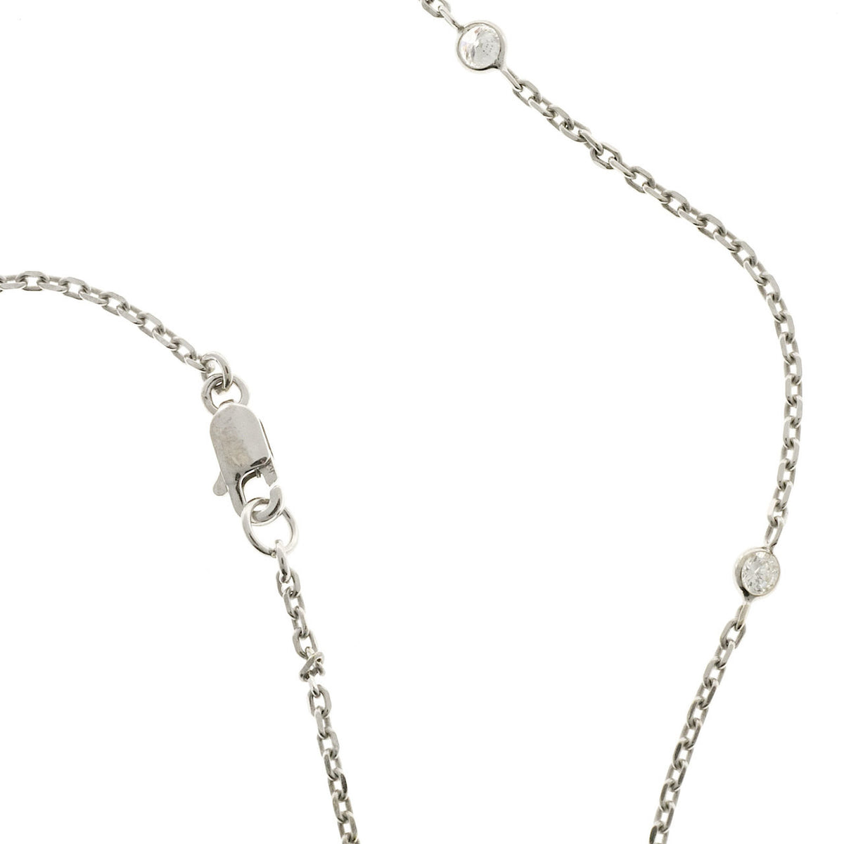 Vintage 2.15ct 34 Inch Long 22 Diamond 14k White Gold Chain Necklace – image 3