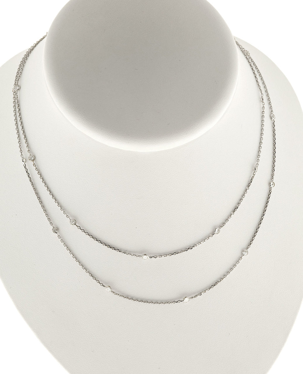 Vintage 2.15ct 34 Inch Long 22 Diamond 14k White Gold Chain Necklace – image 7