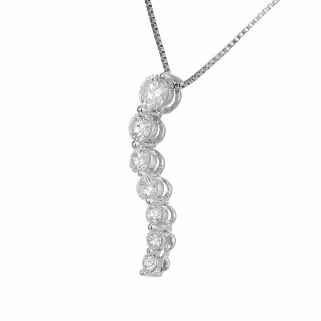 1.00 Carat Seven Diamond Gold Necklace Pendant – image 2