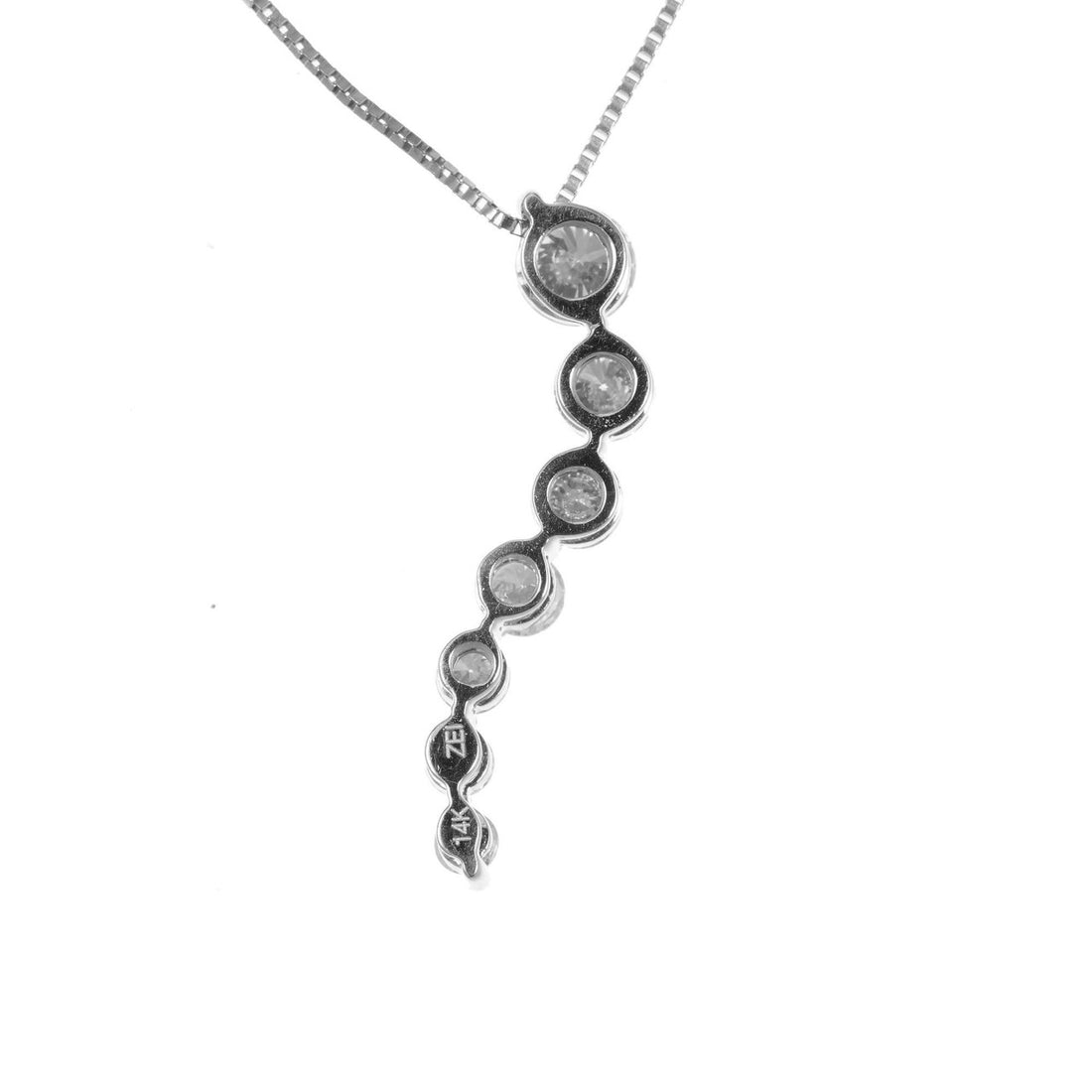 1.00 Carat Seven Diamond Gold Necklace Pendant – image 3