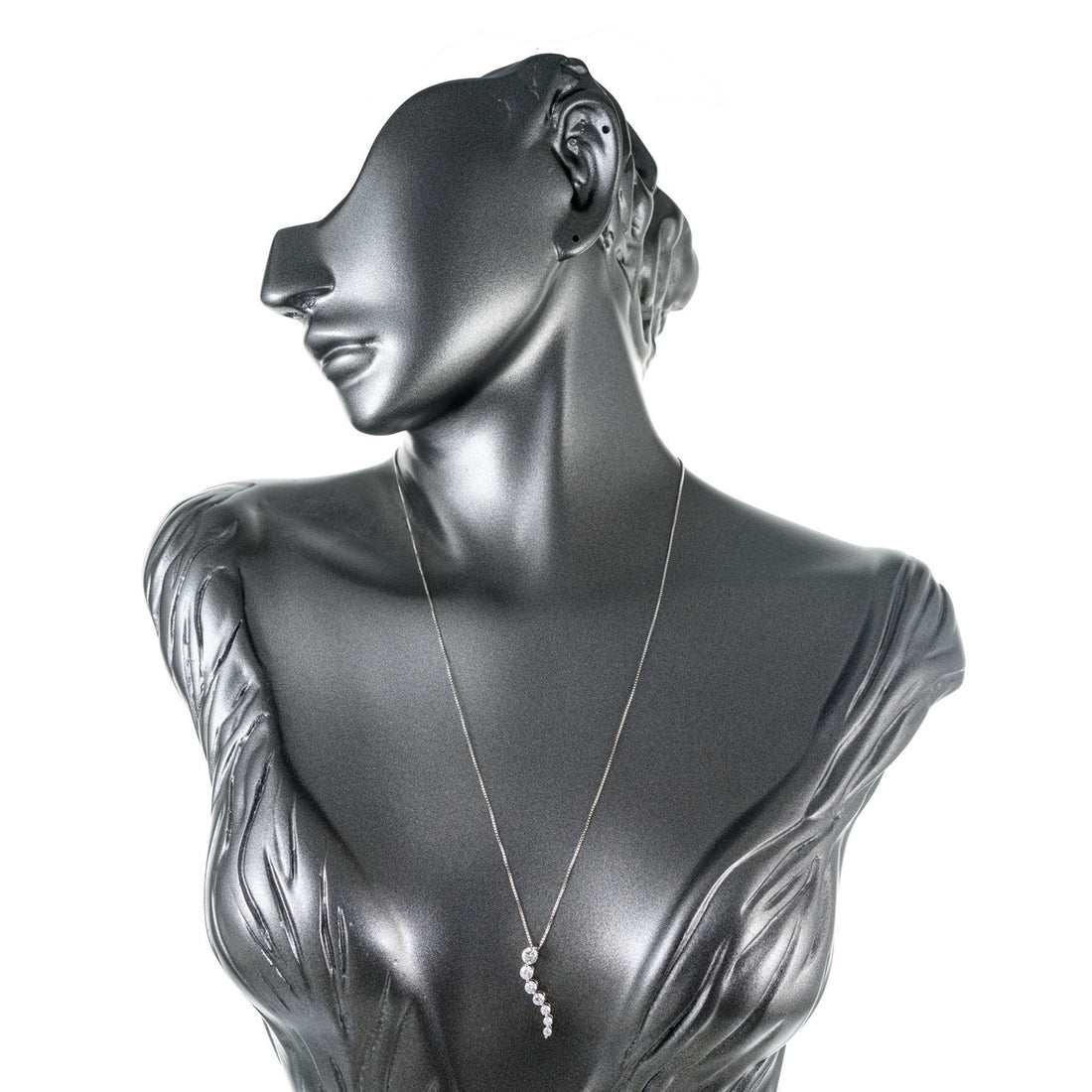 1.00 Carat Seven Diamond Gold Necklace Pendant – image 5