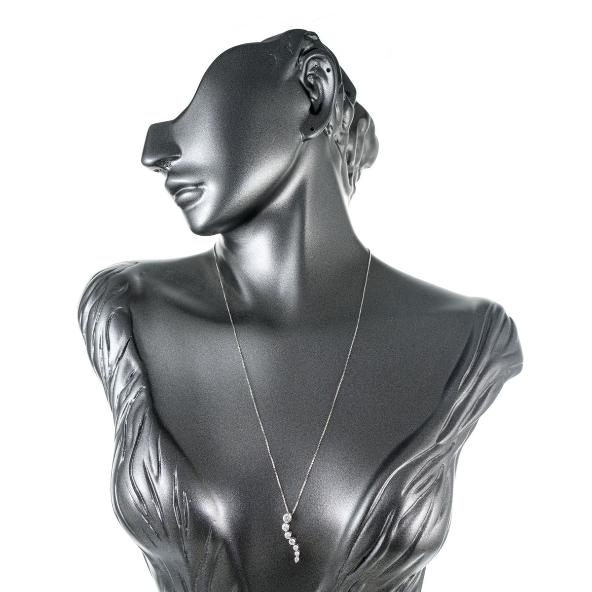 1.00 Carat Seven Diamond Gold Necklace Pendant – image 5