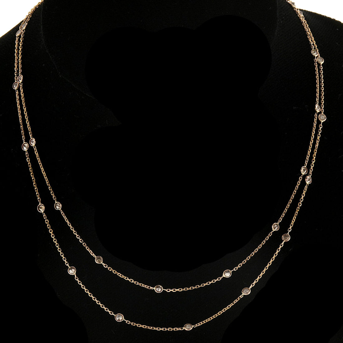 Peter Suchy 2.24ct Diamond Pink Brown 14k Round Necklace – image 4