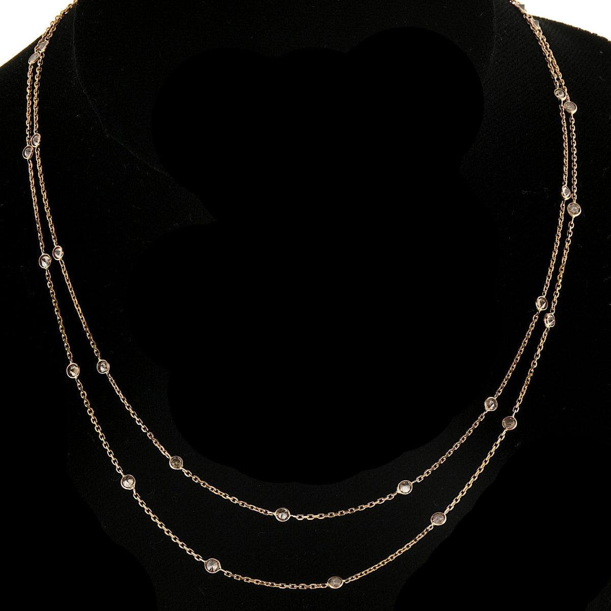 Peter Suchy 2.24ct Diamond Pink Brown 14k Round Necklace – image 4