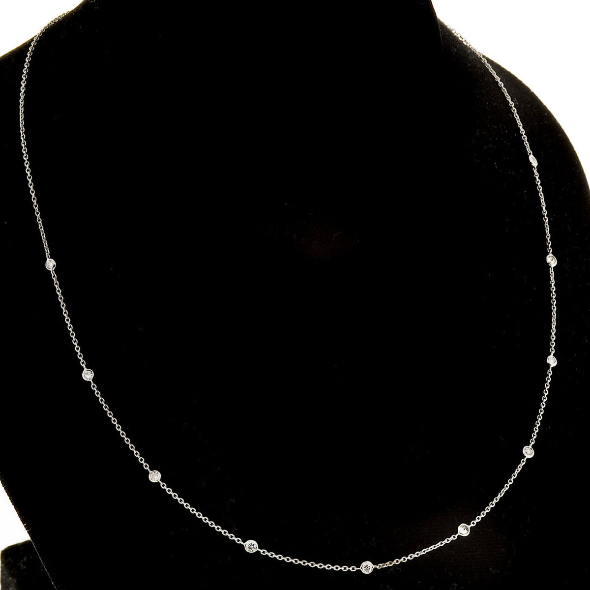 .56ct 10 Diamond 18 Inch Necklace 14k White Gold – image 3