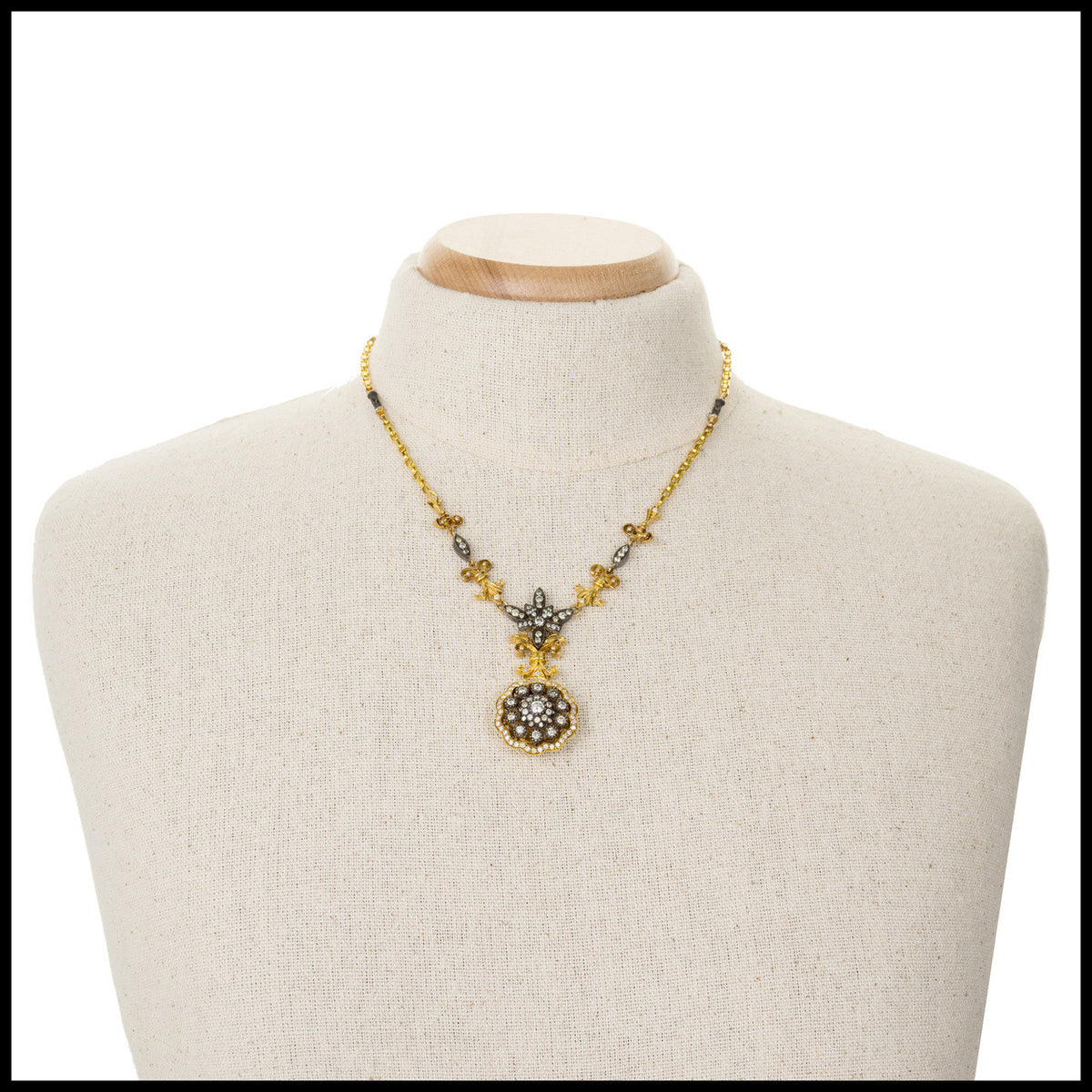 Etruscan Style 2.60ct Diamond 18k + Silver Necklace – image 4