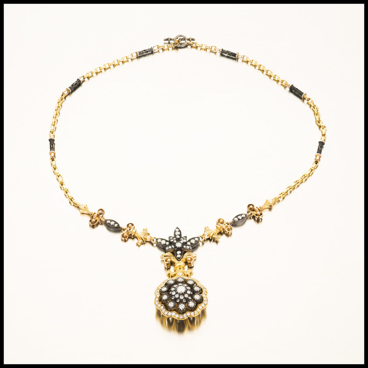 Etruscan Style 2.60ct Diamond 18k + Silver Necklace – image 9