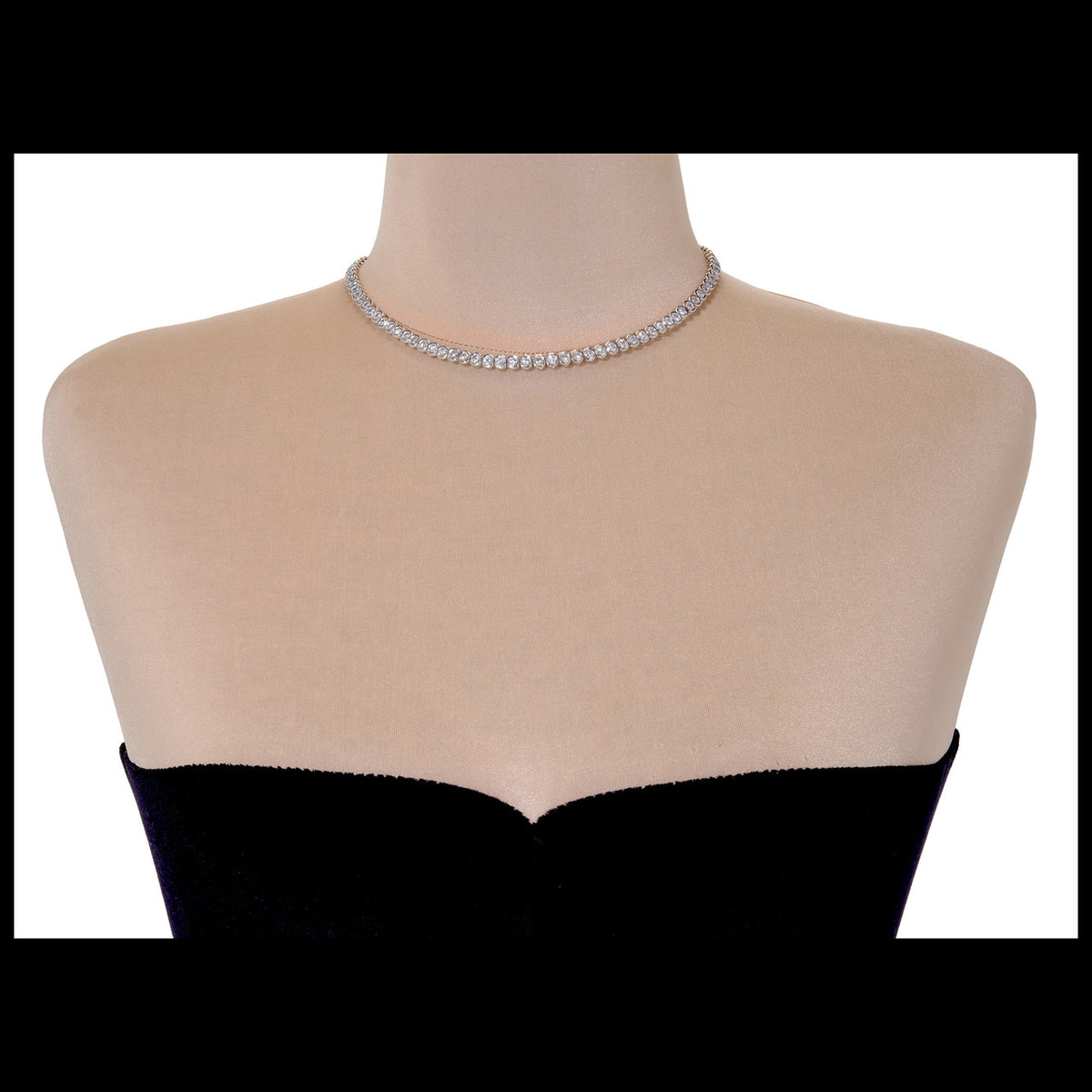 EGL 12.03 Carat Diamond Bezel Set Platinum Tennis Necklace – image 6