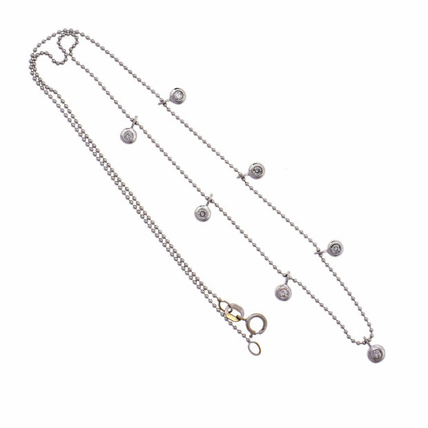Diamond By The Yard Dangle White Gold Necklace