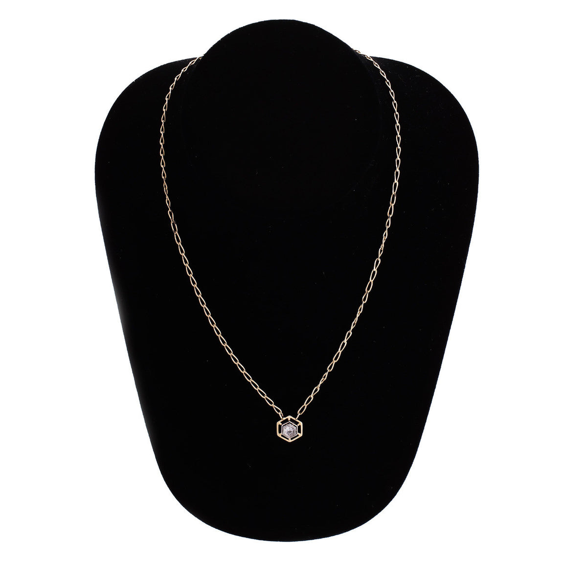 Diamond Transitional Cut 2-Tone Gold Pendant – image 6