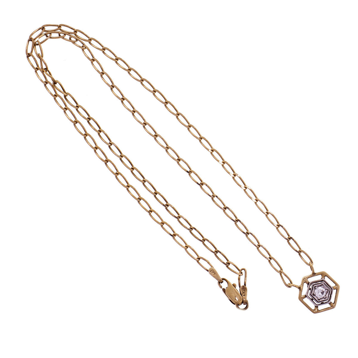 Diamond Transitional Cut 2-Tone Gold Pendant