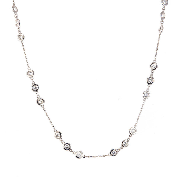 14K White Gold, Diamond Necklace