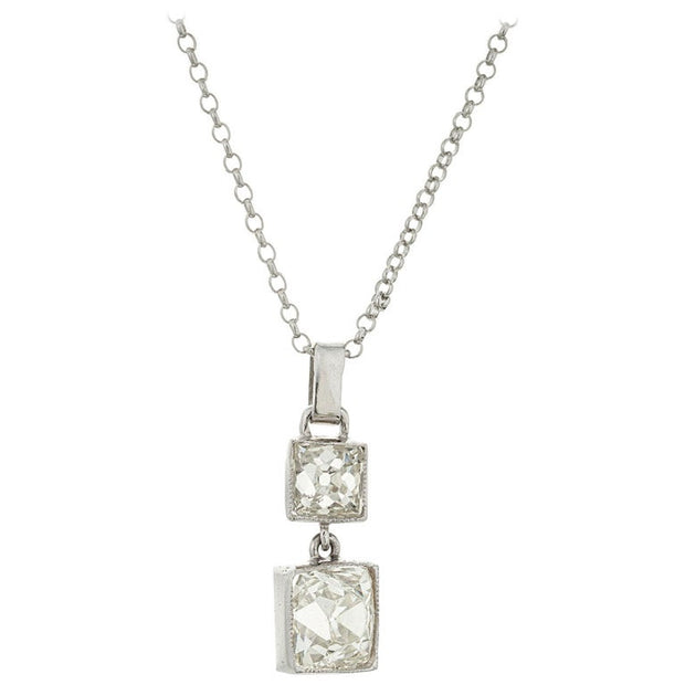 Peter Suchy EGL Certified 1.36 Carat Diamond Platinum Dangle Pendant Necklace