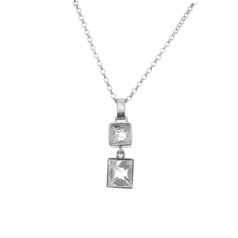 Peter Suchy EGL Certified 1.36 Carat Diamond Platinum Dangle Pendant Necklace – image 3