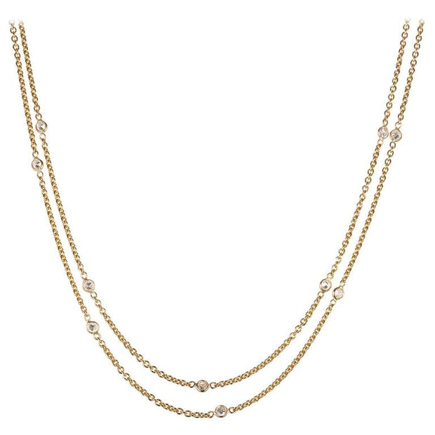 Peter Suchy 1.80 Carat Diamond 14k Yellow Gold Necklace