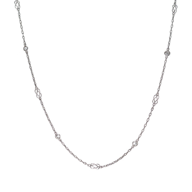 .24 Carat Diamond Platinum Art Deco Diamond by the Yard Necklace