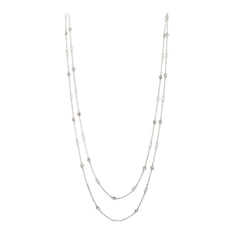 3.22 Carat Diamond Platinum Necklace