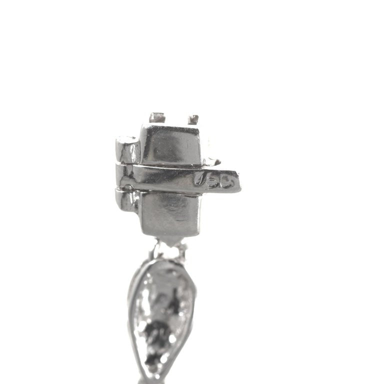4.00 Carat Diamond White Gold Tear Drop Link Pendant Necklace – image 6