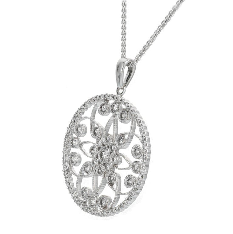 .90 Carat Diamond 14k White Gold Pendant Necklace – image 2