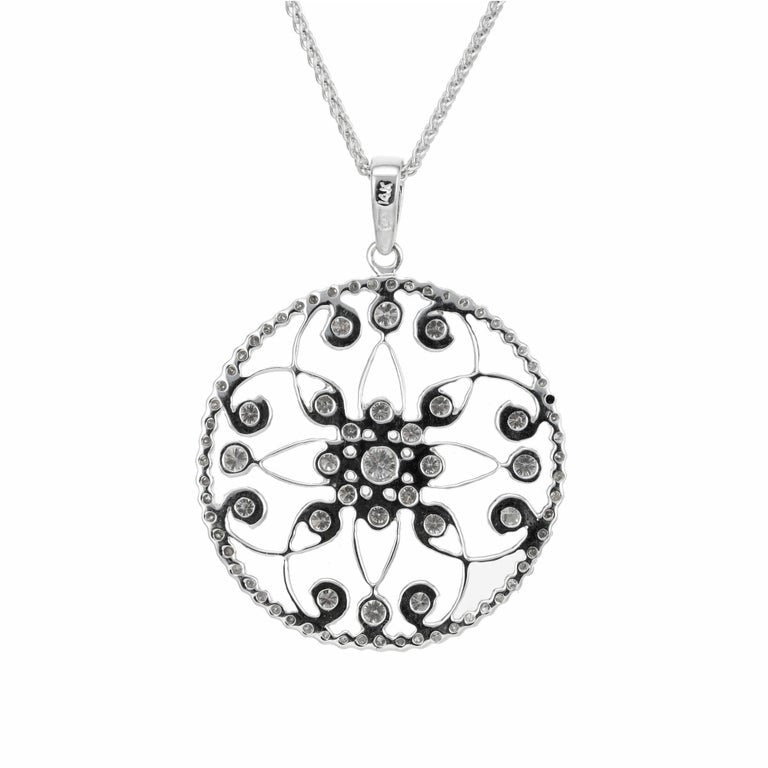.90 Carat Diamond 14k White Gold Pendant Necklace – image 3