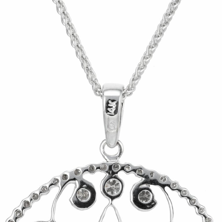 .90 Carat Diamond 14k White Gold Pendant Necklace – image 4