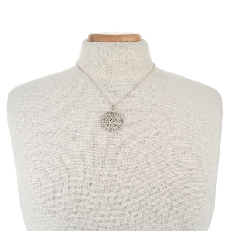 .90 Carat Diamond 14k White Gold Pendant Necklace – image 5