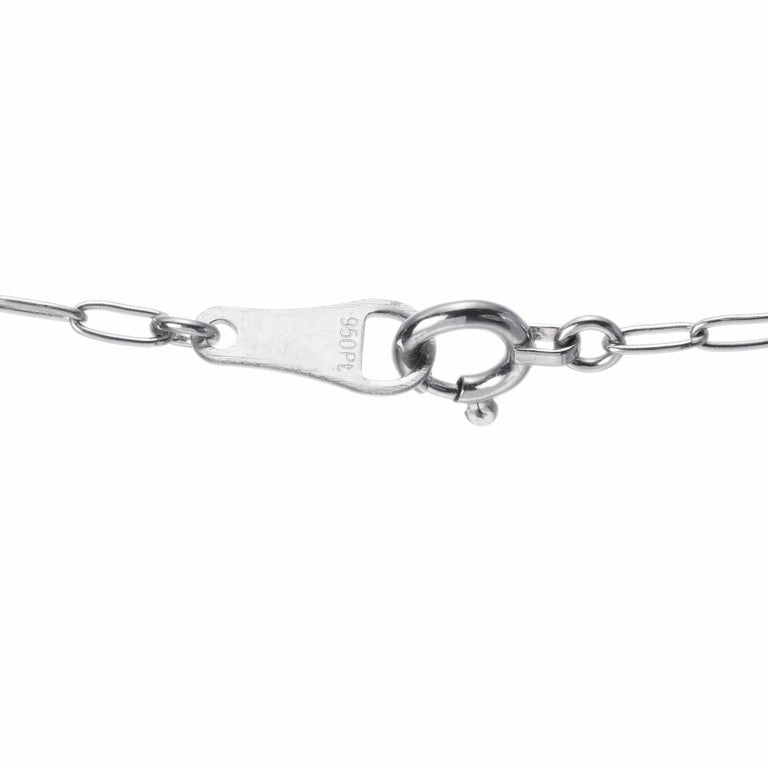 Black Starr & Frost Edwardian Pear Shaped Diamond Platinum Pendant Necklace – image 5