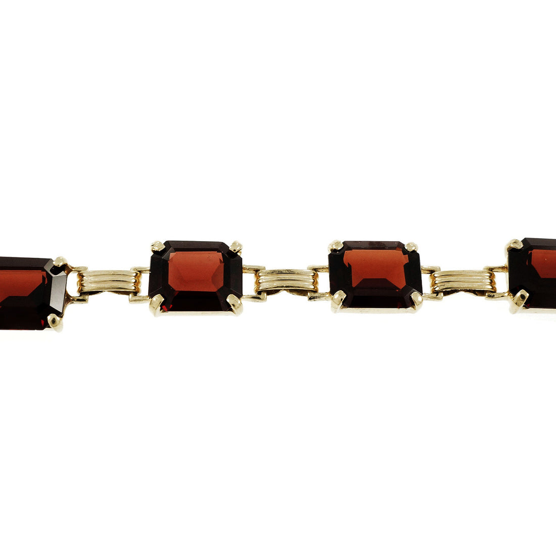 Estate 1940 Emerald Cut Garnet Necklace 14k Yellow Gold – image 4