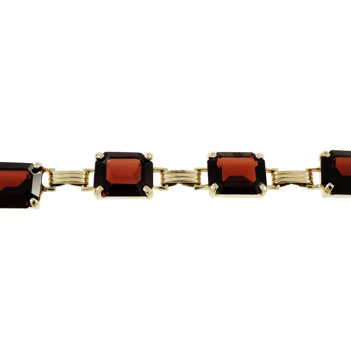 Estate 1940 Emerald Cut Garnet Necklace 14k Yellow Gold – image 4