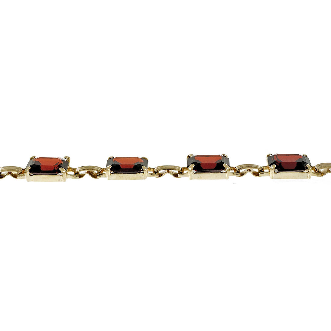 Estate 1940 Emerald Cut Garnet Necklace 14k Yellow Gold – image 6