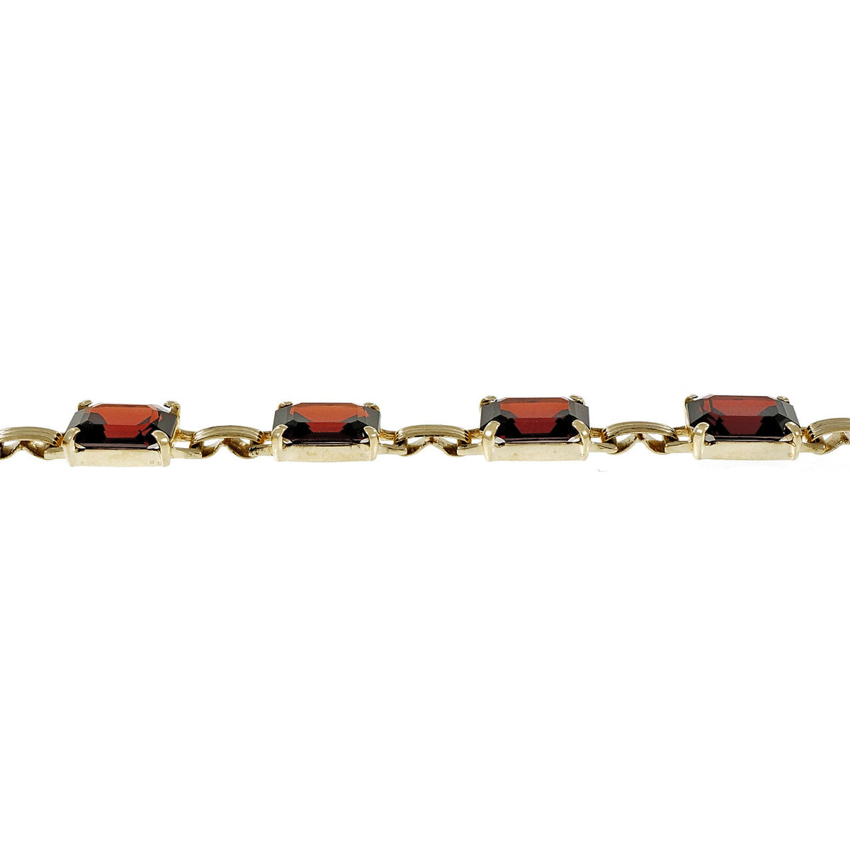Estate 1940 Emerald Cut Garnet Necklace 14k Yellow Gold – image 6