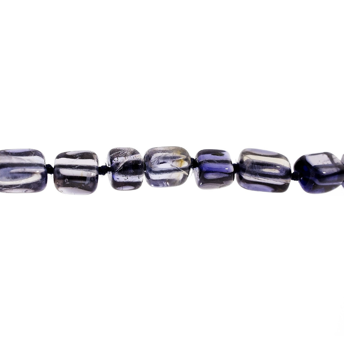Violet Iolite 68 Inch Ling Bead Necklace GIA Certified – image 4