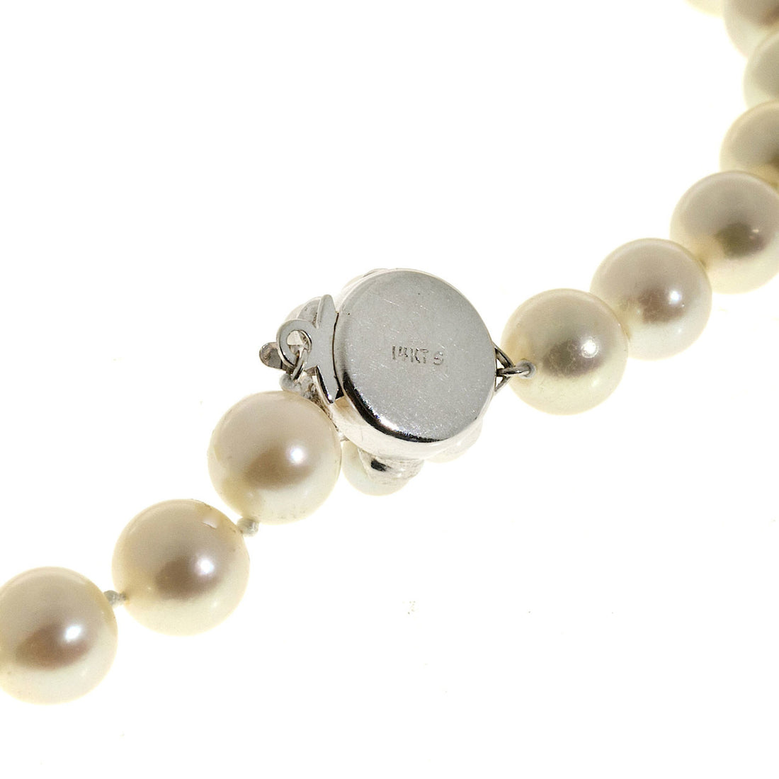 16 1/2 Inch Strand 6.5-6.9mm Japanese Akoya 53 Cultured Pearl Necklace 14k Catch – image 5
