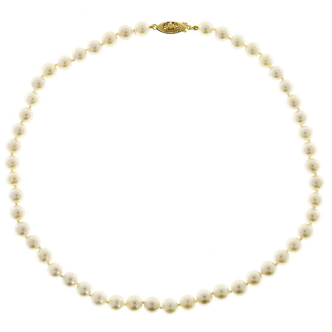 Vintage AA Grade 16 Inch 7 To 7.5mm Japanese Akoya Cultured 51 Pearl Necklace – image 4