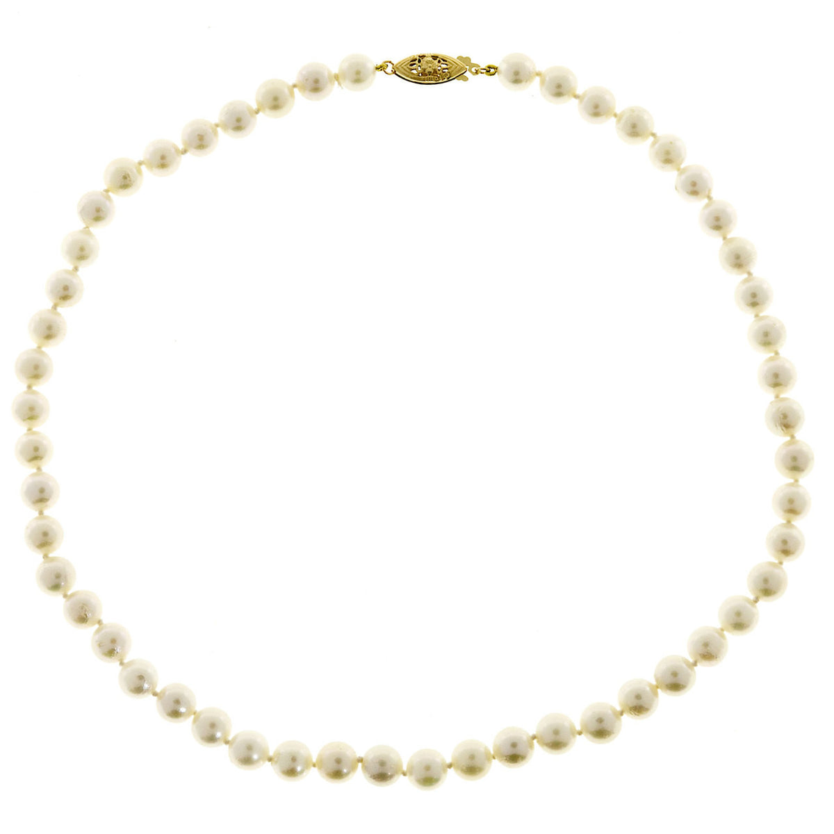Vintage AA Grade 16 Inch 7 To 7.5mm Japanese Akoya Cultured 51 Pearl Necklace – image 4