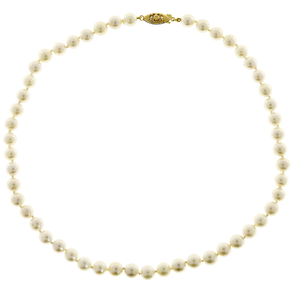 Vintage AA Grade 16 Inch 7 To 7.5mm Japanese Akoya Cultured 51 Pearl Necklace – image 5