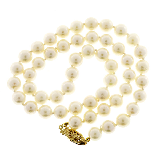 Vintage AA Grade 16 Inch 7 To 7.5mm Japanese Akoya Cultured 51 Pearl Necklace