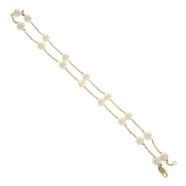 Estate Pearl By The Yard Necklace Cultured Akoya 14k Yellow Gold