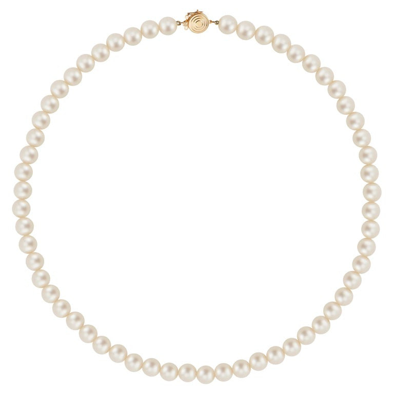 Cultured Pearl Yellow Gold Necklace