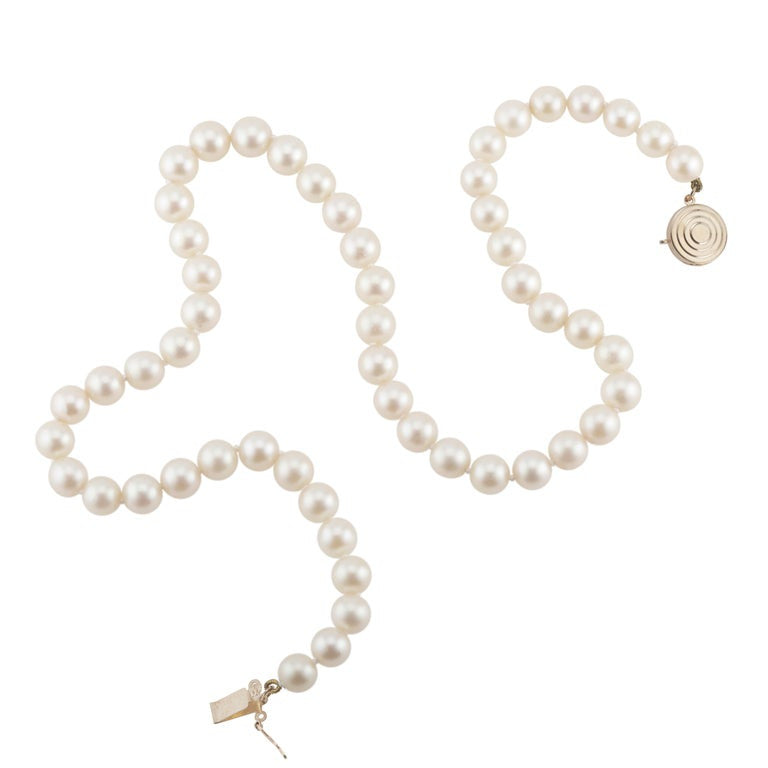 Cultured Pearl Yellow Gold Necklace – image 2