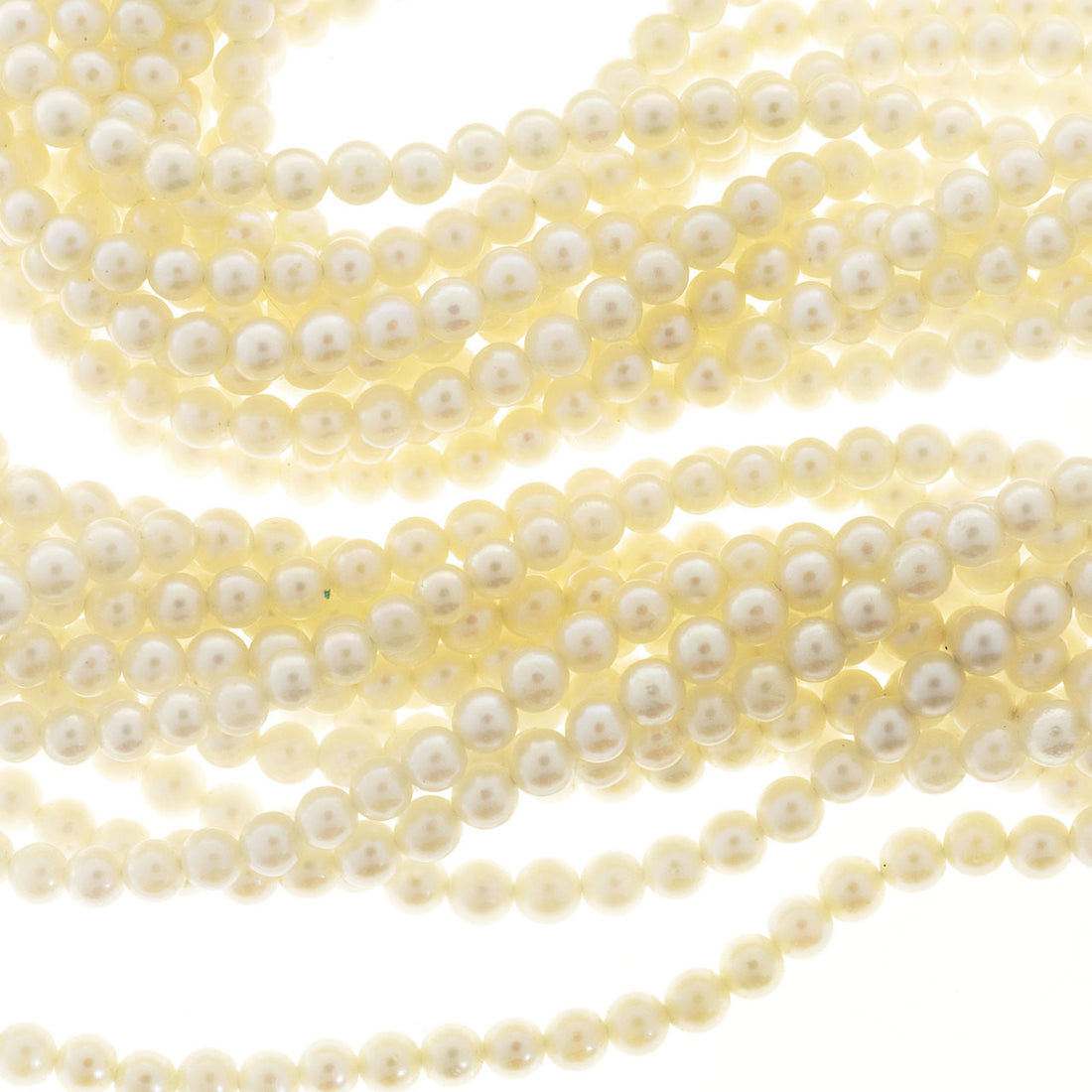 Estate 18k Gold 13 Strand Akoya Pearl Necklace Multicolor Enameled Center Link – image 5