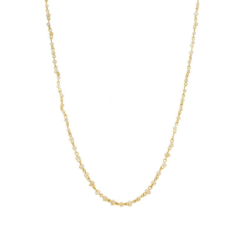 GIA Certified Natural Saltwater Pearl Yellow Gold Necklace – image 2