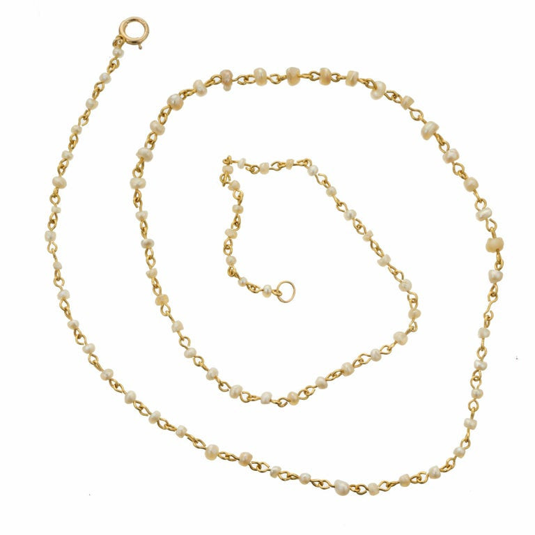 GIA Certified Natural Saltwater Pearl Yellow Gold Necklace – image 3