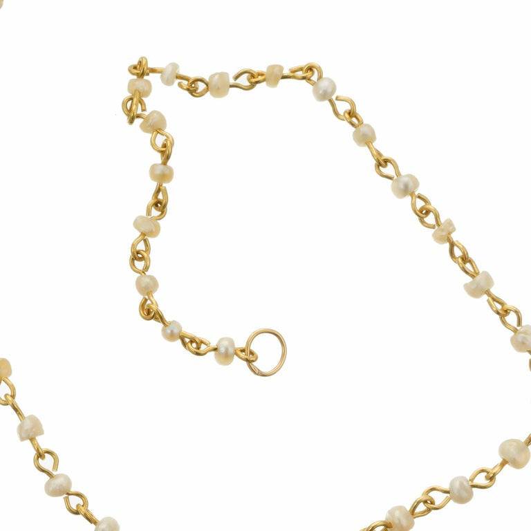 GIA Certified Natural Saltwater Pearl Yellow Gold Necklace – image 5