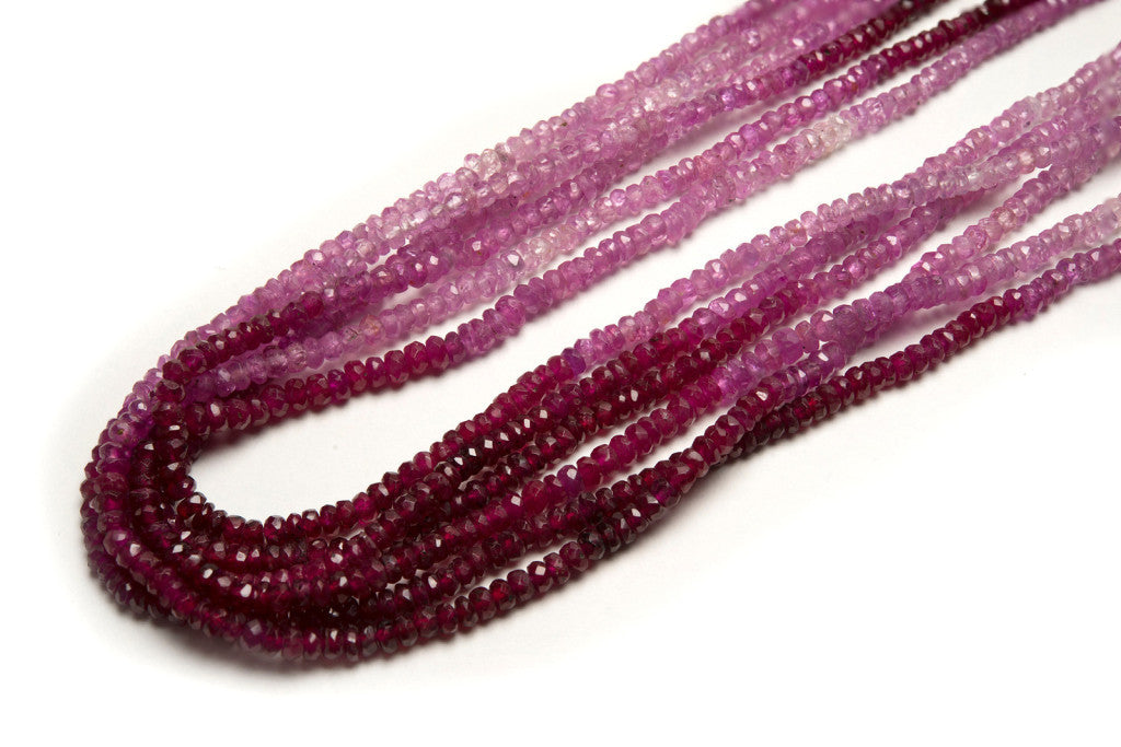 GIA Certified Six-Strand Genuine Ruby Pink Sapphire Bead Necklace – image 5