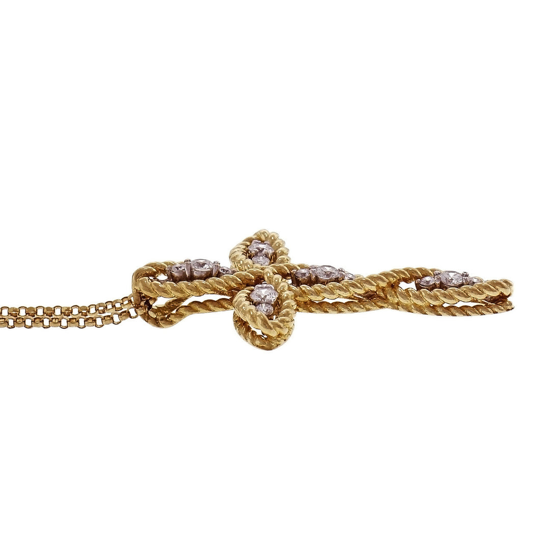Roberto Coin Barocco Diamond Cross Pendant 18k Yellow Gold – image 4